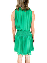 Penelope Green Pleat Dress