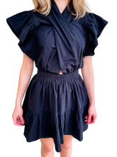 Nikki Black Ruffle Sleeve Dress