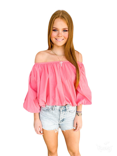 Sweetie Off the Shoulder Blouse Pink